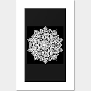 another black and white mandala Posters and Art